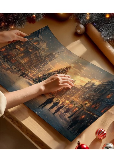 Çerçevesiz Poster Şehirdeki Büyük Yılbaşı Ağacı
