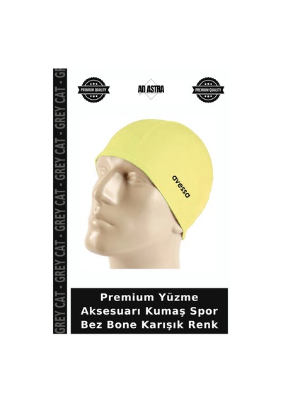 Premium Yüzme Aksesuarı Kumaş Spor Bez Bone Karışık Renk Çok Renkli
