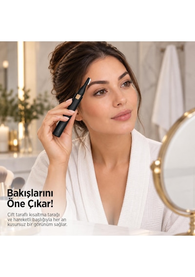 Polosmart Psc119 Şarjlı Kaş Düzeltme Cihazı 3w Type-c 45 Dk Kullanım Kaş Tıraş Makinesi Siyah