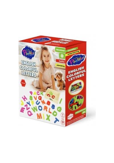 Playwood Ahşap Kasalı Renkli Harfler 33 Parça 402