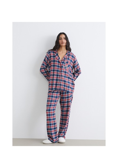 Lcw Dream Kırmızı Gömlek Yaka Ekose Kadın Pijama Takımı
