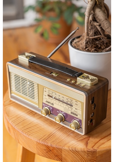 Jopus Nostaljik Görünümlü El Fenerli Radyolu Bluetooth Hoparlör Older