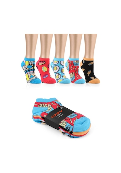 Ozzy Socks 5 Çift Eğlenceli Desenler Kadın Patik Çorap Ozzyp002 Çok Renkli