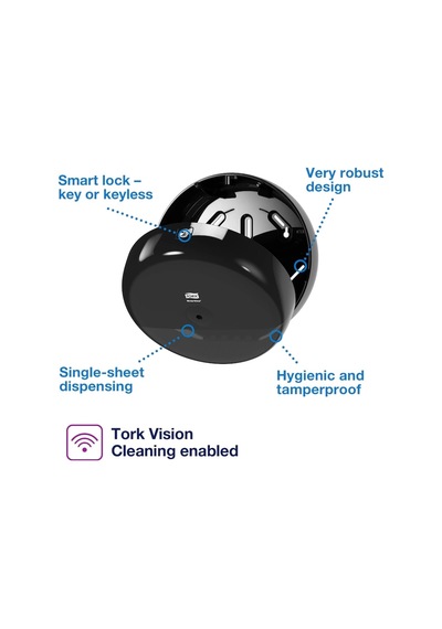 Tork 680008 Smartone Tuvalet Kağıdı Dispanseri Siyah Siyah