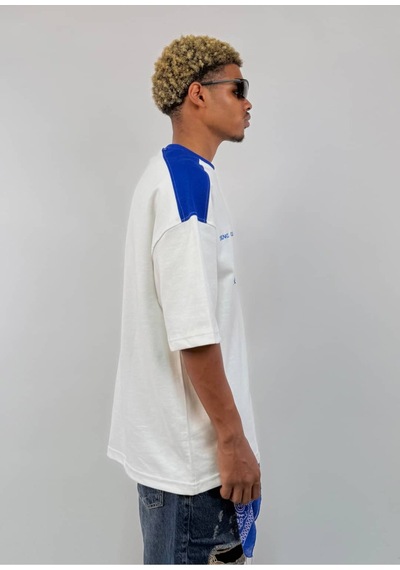 Zaee Italia Heritage Oversize Tişört Beyaz / Mavi