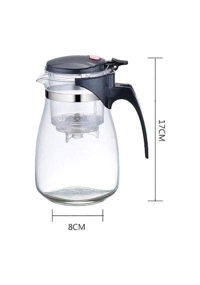 Sihirli Borosilikat Cam Demlik 900 Ml Isıya Dayanıklı & Tek Tuşla Demleme Şeffaf