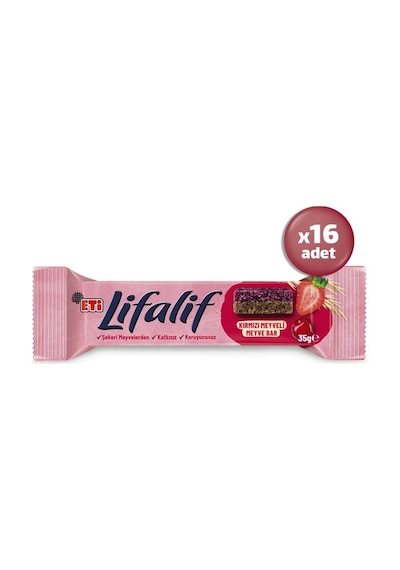 Lifalif Kırmızı Meyveli Meyve Bar 35 G X 16 Adet