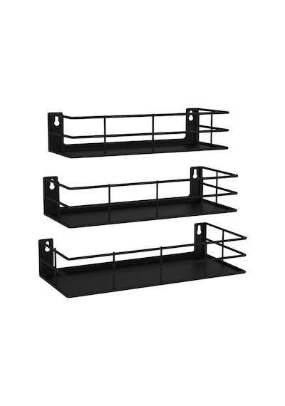 3'lü Set Dekoratif Metal Duvar Rafı - Minimalist Tasarım, Dayanıklı Ve Şık Raflar - 31cm/29cm/27cm Diğer