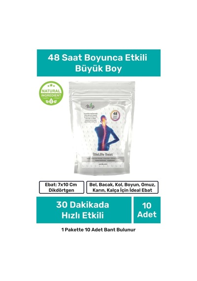 İlla Life Dermo-Pain Büyük Dikdörtgen Yapışkan Bant 10 Adet