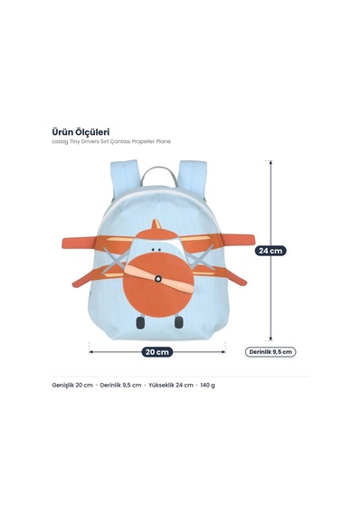 Lassig Tiny Drivers Sırt Çantası Propeller Plane Çok Renkli