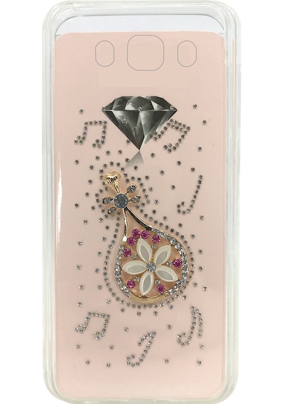 Nettech Samsung Galaxy J500 J5 Uyumlu Taşlı Seri Arka Koruma Kılıf Rose Gold