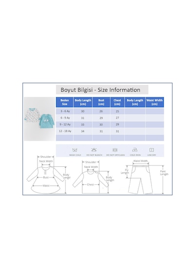 Baby Kedi Figürlü 2'li Kız/erkek Bebek Body Sweat Takımı 001