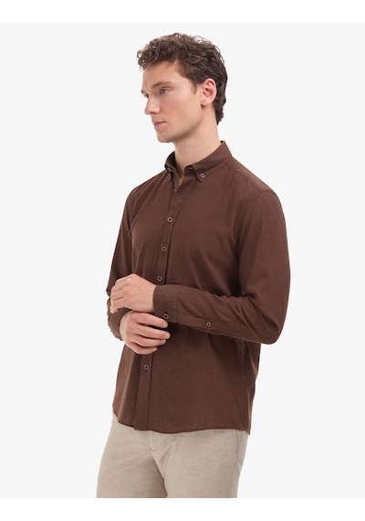 Pierre Cardin Erkek Koyu Kahverengi Gömlek Desenli 50320941-vr084