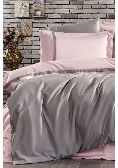 Nazik Home Elite Nevresim Takımı Pudra-Gri