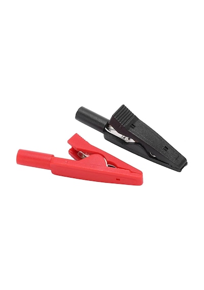 Ic-243d 2mm Banana Jak Girişli Krokodil Timsah Ağzı Siyah-kırmızı Set