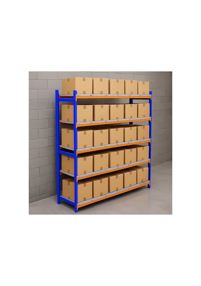 5 Katlı Depo Rafı 50x150x200 Cm Hafif Rack Raf 300-350 Kg Taşıma Kapasiteli Gri