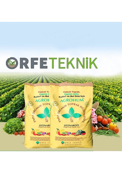Agrohum 25 Kg'lık İşlenmiş Toz Leonardit Çuvalı