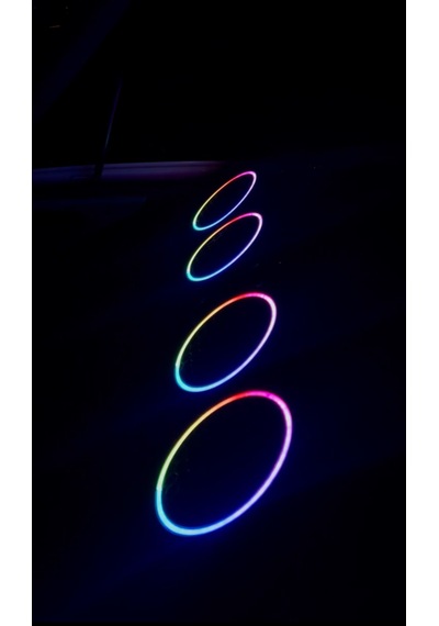 Sekizgen Led Piksel Ledli Sese Duyarlı 20 Cm Midrange Kapak 4 Takım 8 Kapak 358 Mod Tek Kumanda Kontrol