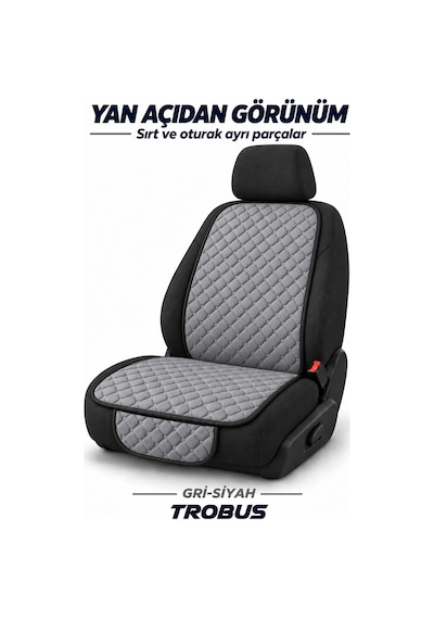 Trobus Fiat Egea Bütün 2015+ Kapitone Minder 5'li Gri Siyah