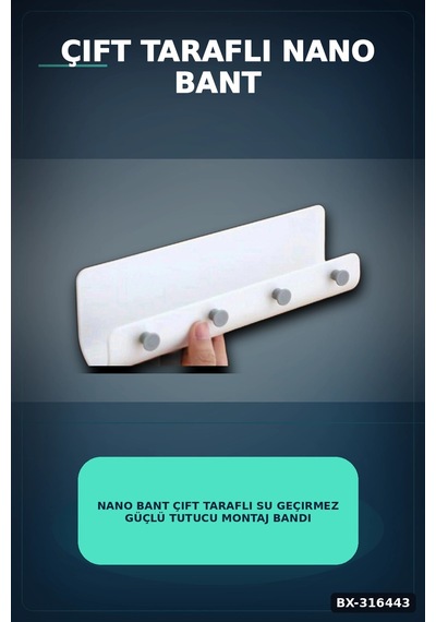 Nano Bant Çift Taraflı Su Geçirmez Güçlü Tutucu Montaj Bandı 2 M X 3 Cm Bx-316443 Diğer