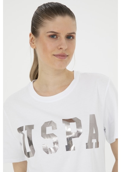 U.S. Polo Assn. Kadın Beyaz Basic Bisiklet Yaka Tişört 50280020-VR013