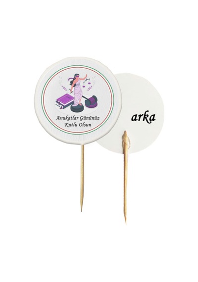 20 Adet Dekoratif Avukatlar Gününüz Kutlu Olsun Baskılı Kürdanı 6,5 Cm-5