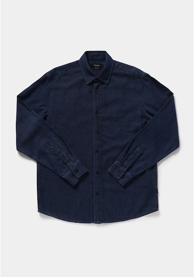 Colin's Colins Regular Fit Shirt Neck Düz Erkek Mavi Uzun Kol Gömlek Cl1082018 Q1.v1 Inv İndigo