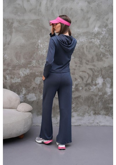 Elaxi Modal Kumaş Slim Fit Kapüşonlu İkili Takım Antrasit