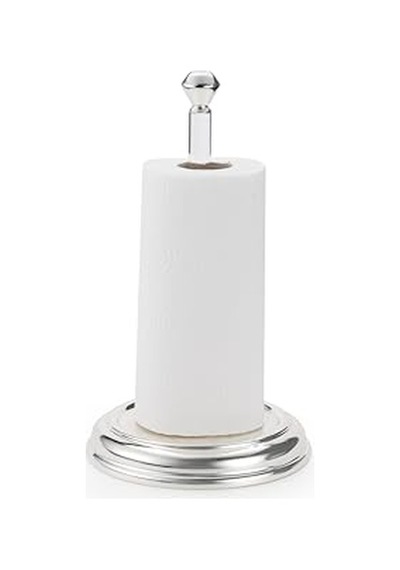 Modern Rulo Havluluk Pirinç Ve Gümüş İşlemeli Havlu Standı Gümüş Çok Renkli
