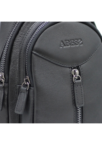 Abess Lüks Hakiki Dana Derisi Siyah Body Bag - Çapraz Askılı Göğüs Ve Sırt Çantası Lacivert