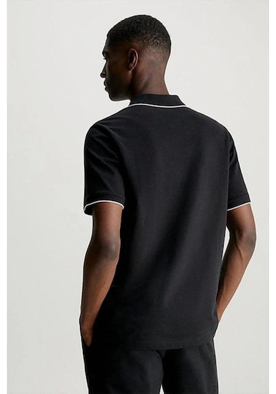 Calvin Klein Stretch Pıque Tıppıng Polo SIYAH Siyah