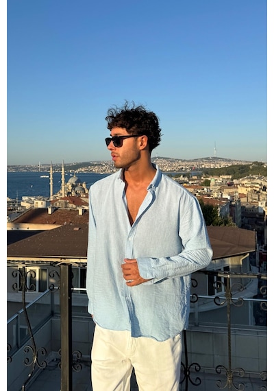 Flaw Chill Cozy Relax Fit Gömlek Mavi-26440 Mavi
