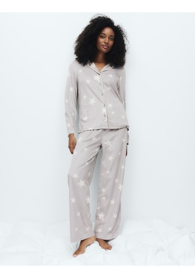 Marks & Spencer Desenli Pijama Takımı T37004622F Gri
