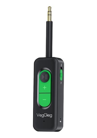 Veggieg Aux Bluetooth 5.4 Transmitter & Receiver Kablosuz Ses Adaptörü