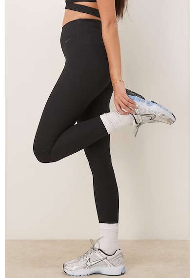 Nike Training Zenvy Dri Fit High Rise 7/8 Rib Leggings Kadın Fitilli Yüksek Bel Spor Tayt Siyah Siyah
