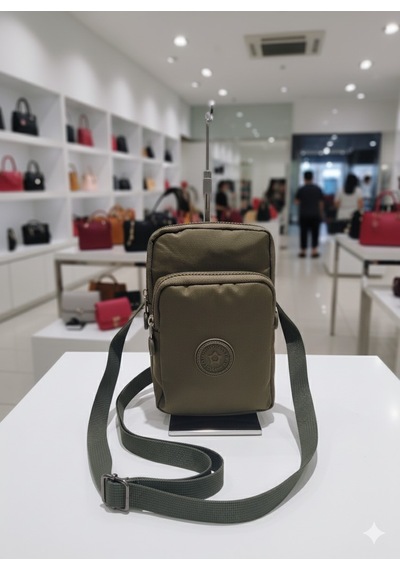 Newish Polo Kadın Krinkıl Ayarlanabilir Askılı Postacı Omuz Çantası Haki