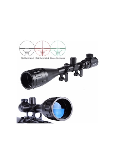 Tr-nikula 4-16x50 Aoeg Zoomlu Ateşli Aletler Dürbünü Çift Işıklı Kırmızı yeşil Kaynaklı Avcılık Dürbün Siyah