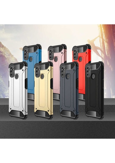 Noktaks - One Plus Nord N100 Uyumlu - Kılıf Çift Katman Zırh Tank Crash Military Kapak - Rose Gold