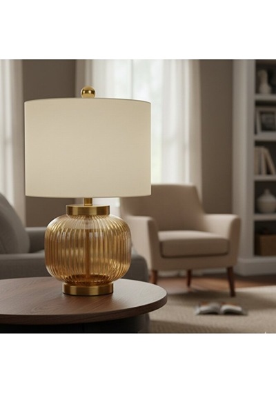 Bal Cam Amber Mat Atın Eskitme Kaplama Gold Metal Modern Abajur E Siyah