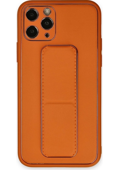 Newface - 376 - Apple Uyumlu iPhone 11 Pro Kılıf Coco Deri Standlı Kapak - Lvsqvr - - Turuncu