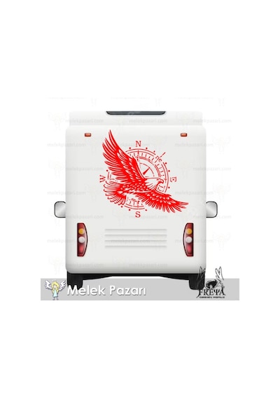 60 X 60 cm - Pusula Kartal Off Road Karavan Sticker