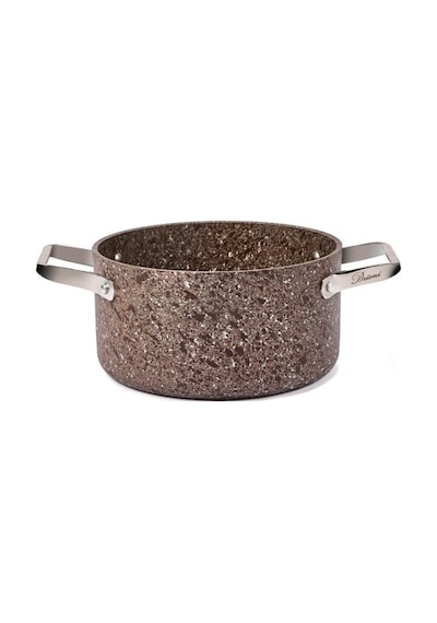 Brioni Stone-age Terra 20 Cm Çizilmez Yanmaz Yapışmaz İndüksiyonlu Derin Tencere Kahverengi