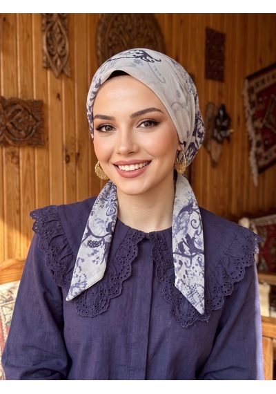 Raşelkori Tesettür Eşarp Bone Açık Gri