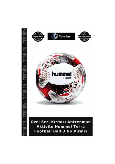 Özel Seri Kırmızı Antrenman Aktivite Hummel Terra Football Ball 3 No Kırmzı