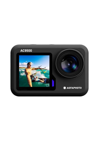 Agfa Photo Ac9500 Spor Kamerası, Su Geçirmez, 4 K Videolar, 16 Mp, Çift Ekran, 170 Geniş Açı, Wifi, Siyah