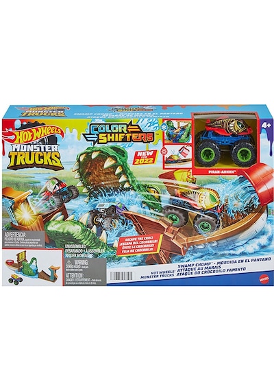 Hot Wheels Monster Trucks Renk Değiştiren Araçlar Timsahdan Kaçış Oyun Seti