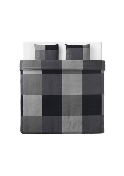 Ikea Brunkrıssla Çift Kişilik Nevresim Takımı 220 X 240 Cm Koyu Gri - Siyah Çok Renkli