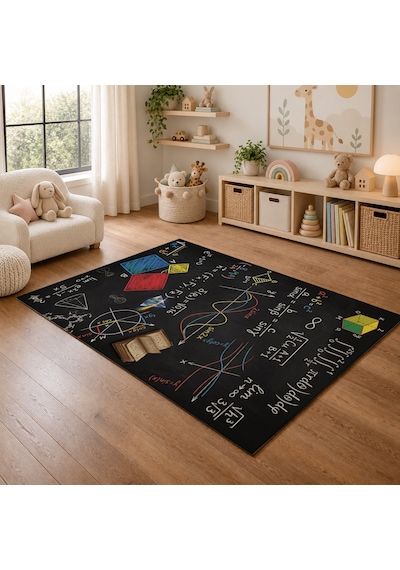 Kartela Halı Matematik Tahtası Kaymaz Taban Çocuk Oyun Halısı - 60 x 90 CM