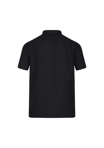 Hatemoğlu Siyah Comfort Fit 100% Pamuk Düğmeli Yaka Kısa Kollu Casual Gömlek 4111999