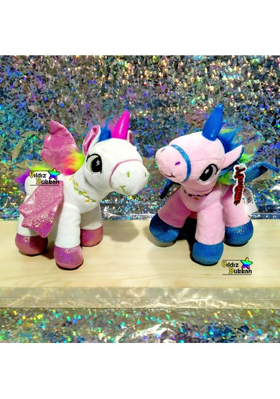 2'li Sevimli Hayvan Peluş Oyuncak At Boynuzlu At Unicorn Pony 25c